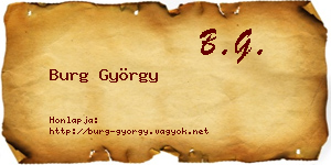 Burg György névjegykártya